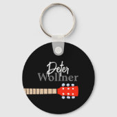 Guitar Player's Name Blk Keychain キーホルダー (正面)