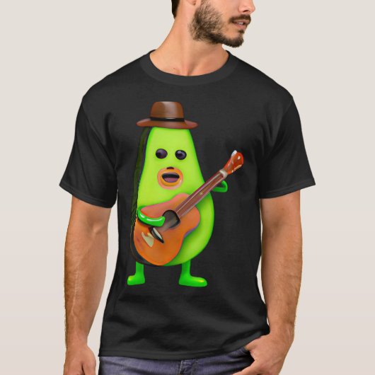 Guitar Playing Avocado Tシャツ (正面)