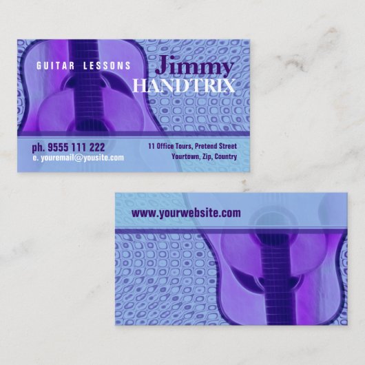 GUITAR "PurpleBlue"名刺 名刺 (正面/裏面)