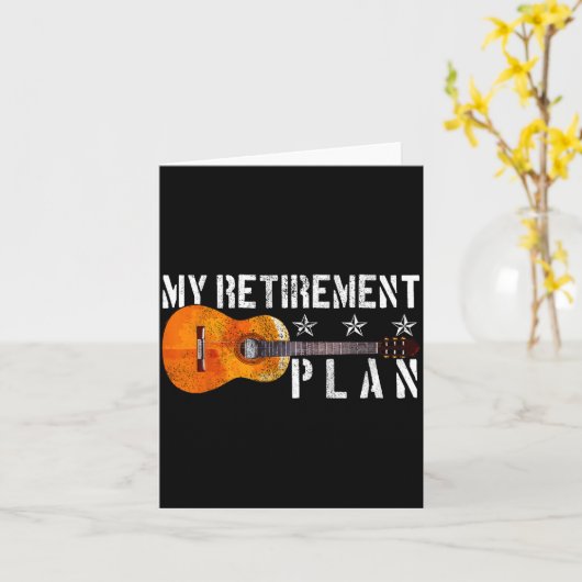 Guitar Retirement Plan - Funny Gift For Retired Gu カード (黄色い花)