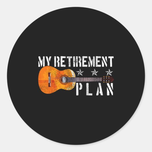 Guitar Retirement Plan - Funny Gift For Retired Gu ラウンドシール (正面)