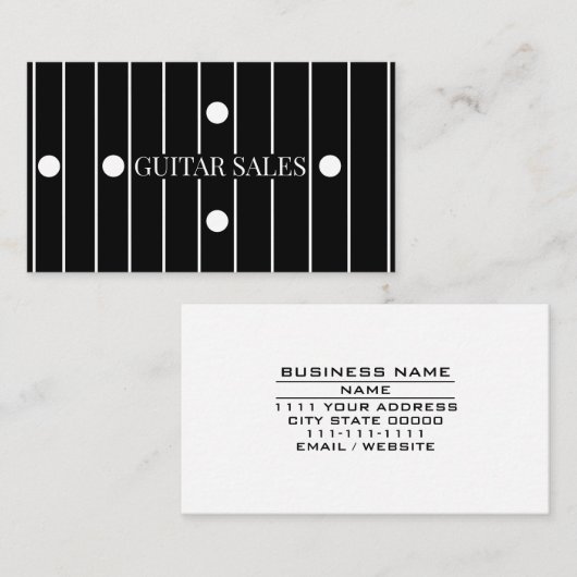 Guitar Sales Modern Ebony Fretboard Style Pro  名刺 (正面/裏面)