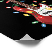 Guitar Santa Hat Christmas Lights B Player Guitari ポスター (角)