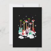 Guitar Santa Hat Christmas Tree Funny Music Loves  招待状 (正面)