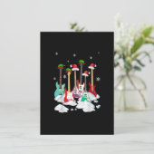 Guitar Santa Hat Christmas Tree Funny Music Loves 招待状 (スタンド正面)