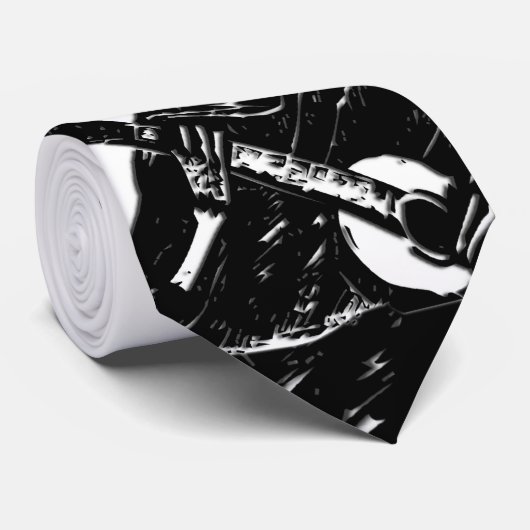 Guitar Serenading Skeleton ネクタイ (ロール)