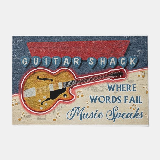 Guitar Shack Mat, Gift For Musician ドアマット (正面)