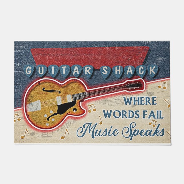 Guitar Shack Mat, Gift For Musician  ドアマット (正面)