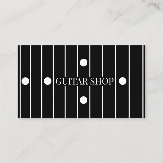 Guitar Shop Luthier Ebony Fretboard Graphic Design 名刺 (正面)