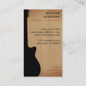 Guitar Silhouette Tan Wood Monogram Guitarist 名刺 (裏面)