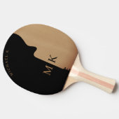 Guitar Silhouette Tan Wood Name Monogram 卓球ラケット (横)