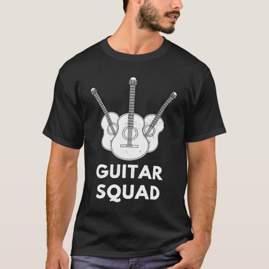 Guitar Squad Bass Guitars Guitarist Acoustic Music Tシャツ (正面)