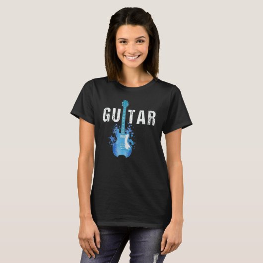 Guitar String Musician Acoustic Electric Guitarist Tシャツ (正面フル)
