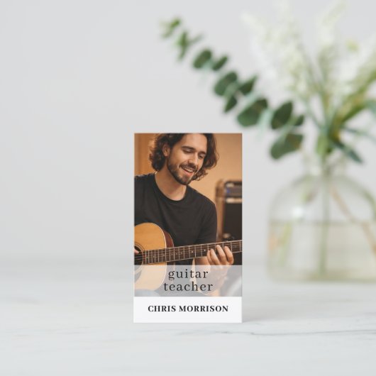 Guitar Teacher QR Code Photo 名刺 (スタンド正面)