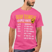 Guitar Technician Hourly Rate - おもしろい Guitar Tech Tシャツ (正面)