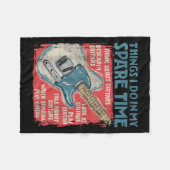 Guitar Things I Do In My Spare Time Funny Electric フリースブランケット (正面(横))