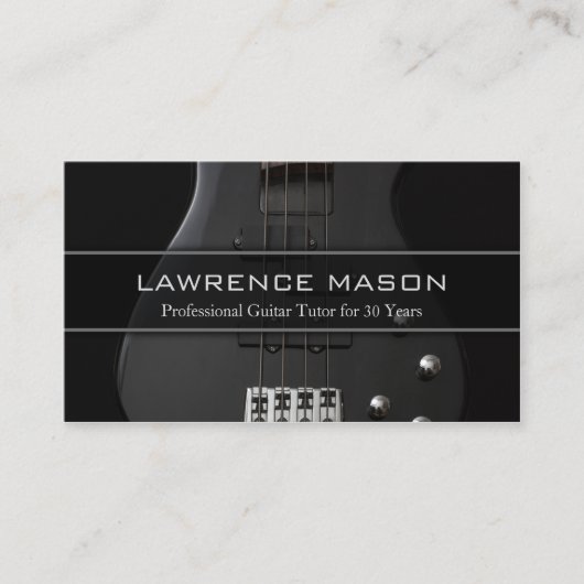 Guitar Tutor Photo of Bass Guitar - Business Card 名刺 (正面)