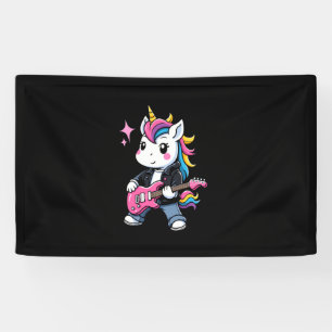 Guitar Unicorn Rock音楽愛好家の可愛いUnicorn 横断幕