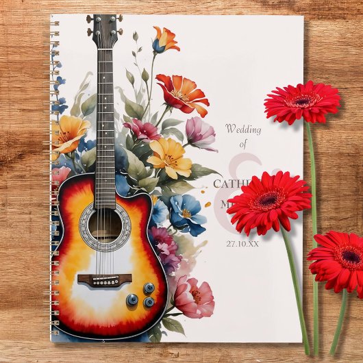 Guitar Wildflower Ampersand Musical Wedding  プランナー手帳
