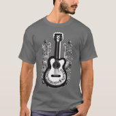 Guitar with musical notes for those who love music tシャツ (正面)