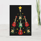 Guitar Xmas Tree Musical Guitar Lovers Guitarist C カード (正面)