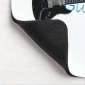 Guitardedの黒いエレキギター マウスパッド (コーナー)