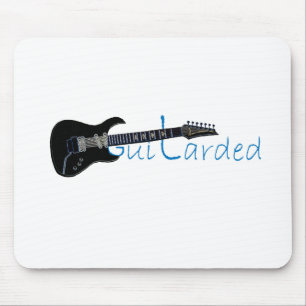 Guitardedの黒いエレキギター マウスパッド