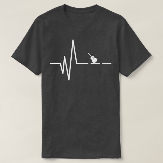 Guitare Heartbeat - Music Player Electric Guitaris Tシャツ (デザイン正面)