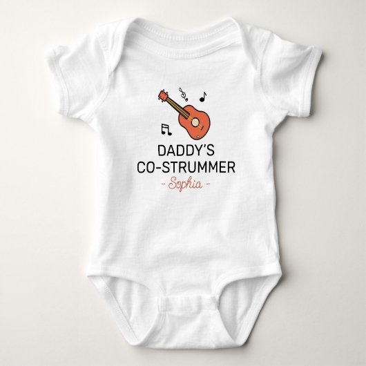 Guitarist Baby Shower Daddy’s Co-Strummer - Guitar ベビーボディスーツ (正面)