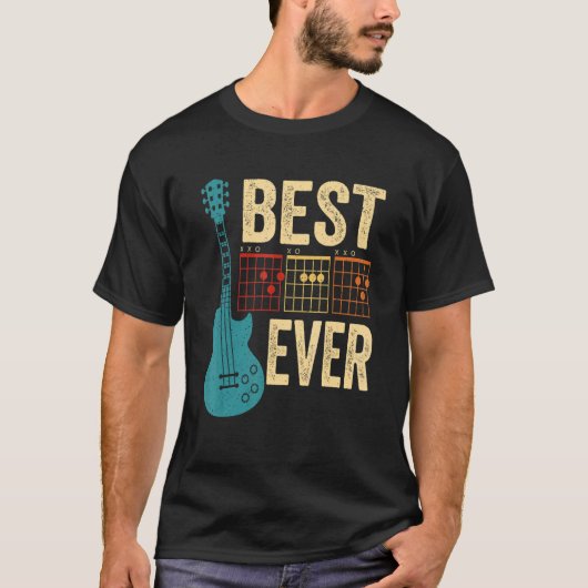 Guitarist Best Dad Ever D A D Chord Guitar Father' Tシャツ (正面)