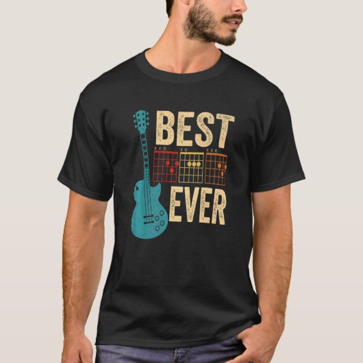 Guitarist Best Dad Ever D A D Chord Guitar Father' Tシャツ (正面)