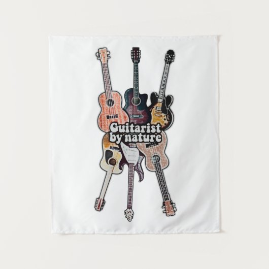 Guitarist by nature. positive quote for guitarists タペストリー (正面)