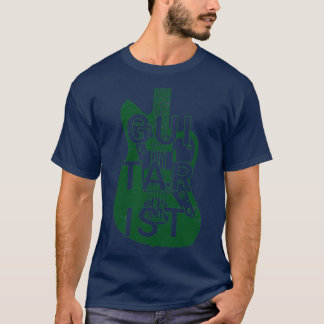 Guitarist Electric Guitar Body Dark Green Color Tシャツ