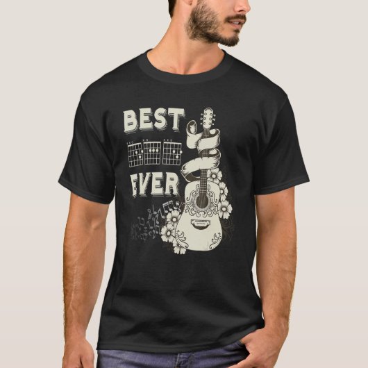 Guitarist Father Best Dad Ever D A D Chord Guitar  Tシャツ (正面)