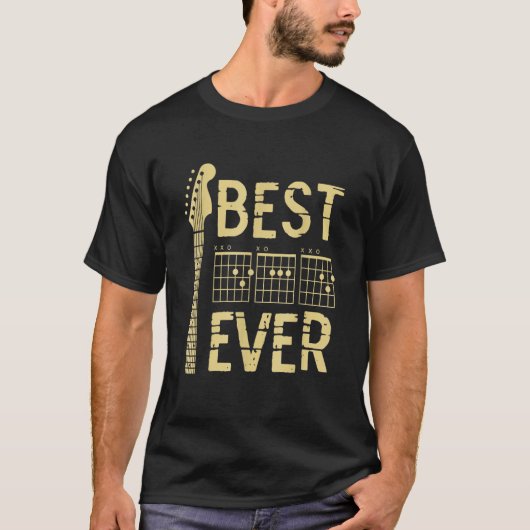 Guitarist Father Best Dad Ever DAD Chord  Guitar 1 Tシャツ (正面)