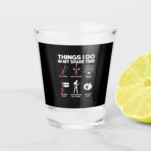 Guitarist Guitar Addicted Guitarist Music Birthday ショットグラス (正面)