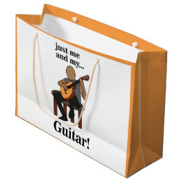 Guitarist Playing Guitar Birthday ラージペーパーバッグ