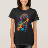 Guitarist Pop Poodle Dog Guitar Tシャツ (正面)