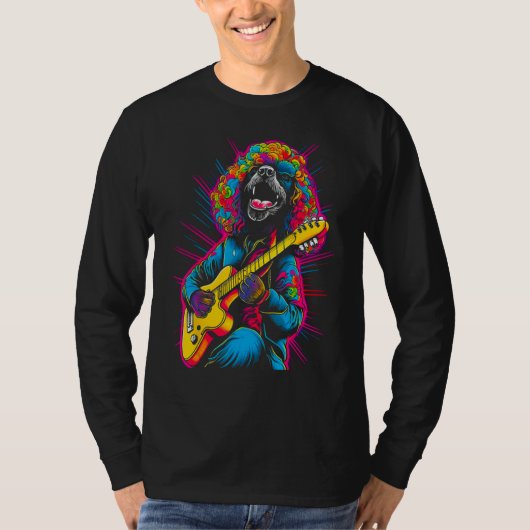 Guitarist Pop Poodle Dog Guitar Tシャツ (正面)