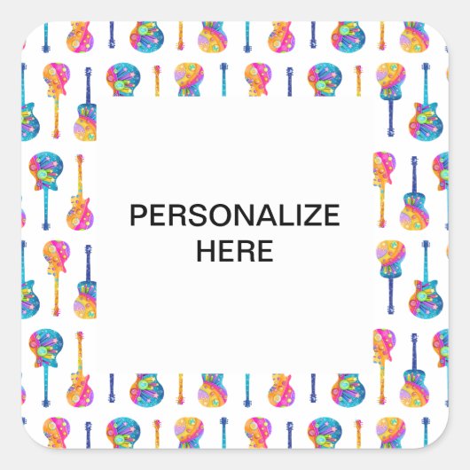 GUITARSパーソナル化可能ステッカー スクエアシール (正面)