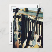 「Guitars by the Lake」写真グリーティングカード ポストカード (正面/裏面)