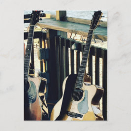 「Guitars by the Lake」写真グリーティングカード ポストカード