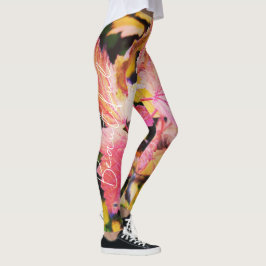 Gula leggings i unik design  レギンス