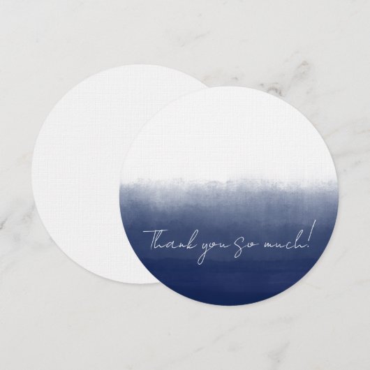 Gulf Blue Watercolor サンキューカード (正面/裏面)