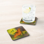 Gulf Fritillary aka Passion Butterfly on Goldenrod コースター (右側)