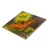 Gulf Fritillary aka Passion Butterfly on Goldenrod タイル (側面)