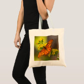 Gulf Fritillary aka Passion Butterfly on Goldenrod トートバッグ (正面(商品))