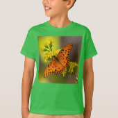 Gulf Fritillary aka Passion Butterfly on Goldenrod Tシャツ (正面)