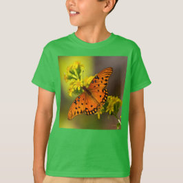 Gulf Fritillary aka Passion Butterfly on Goldenrod Tシャツ