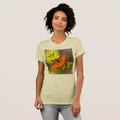 Gulf Fritillary aka Passion Butterfly on Goldenrod Tシャツ (正面フル)